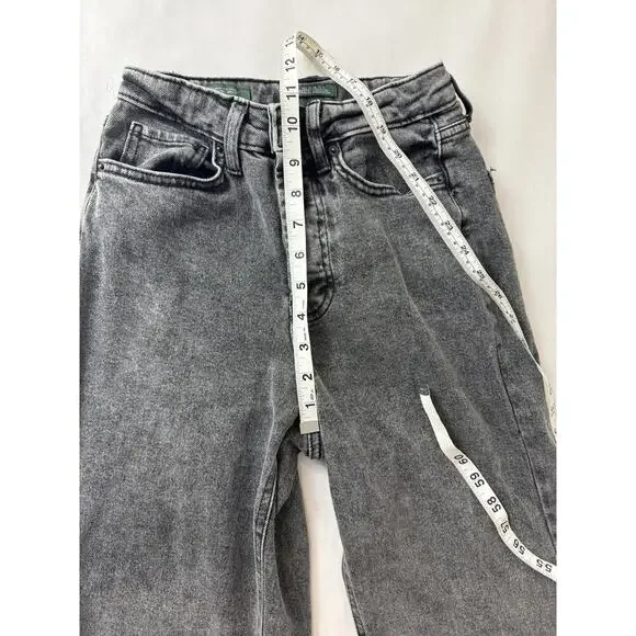 Wild Fable Super High-Rise Straight Jeans Black Grunge Button-Fly Size 0 - Picture 3 of 10